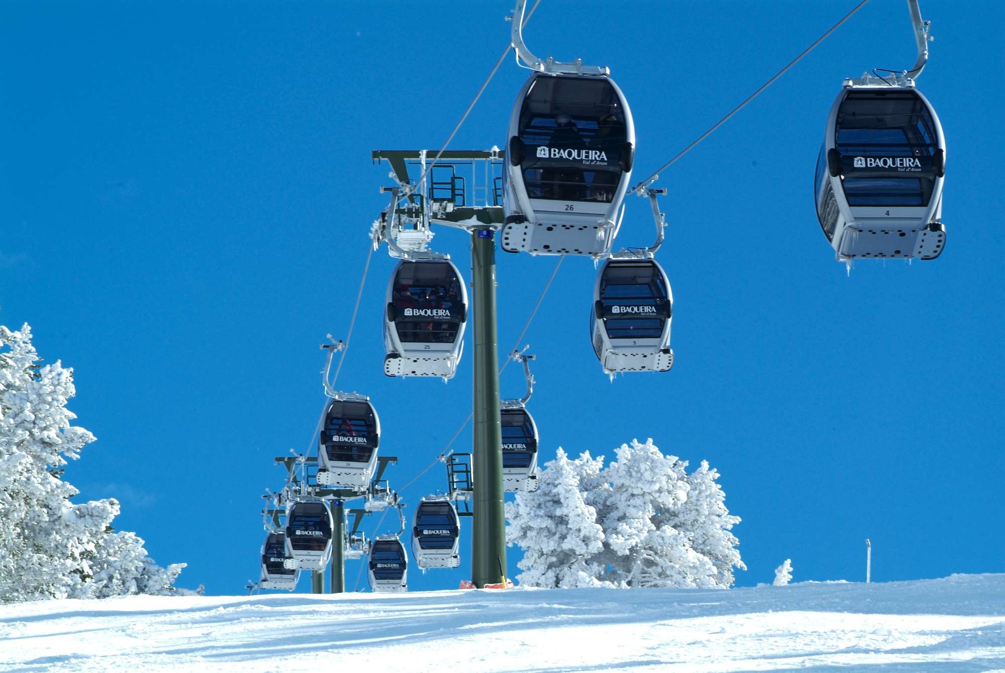 in Baqueira The gondola lift in Baqueira