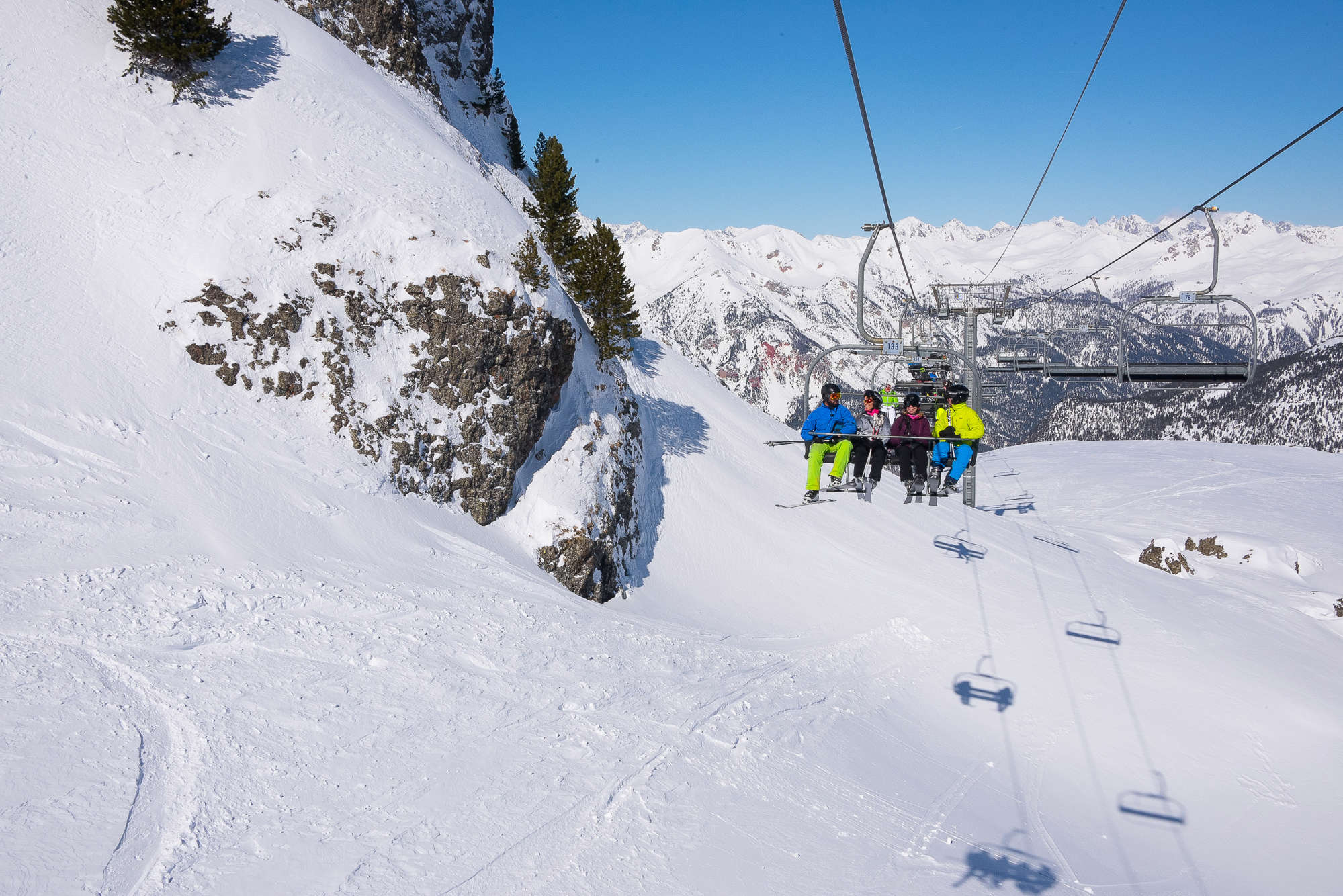 in Montgenèvre The Rocher de l'Aigle chairlift in Montgenevre