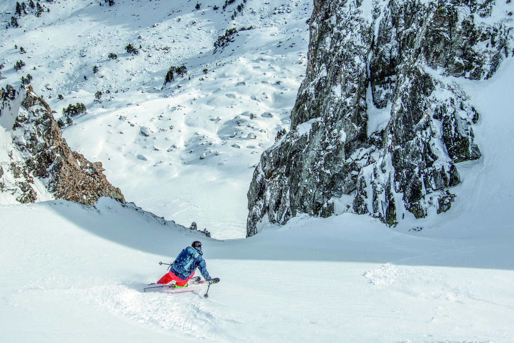 in Baqueira Skiing the Escornacrabes in Baqueira