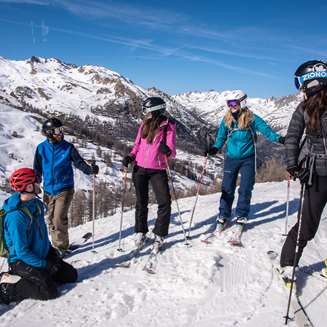 Ski group in Serre Chevalier