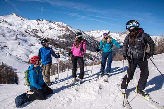 Ski group in Serre Chevalier
