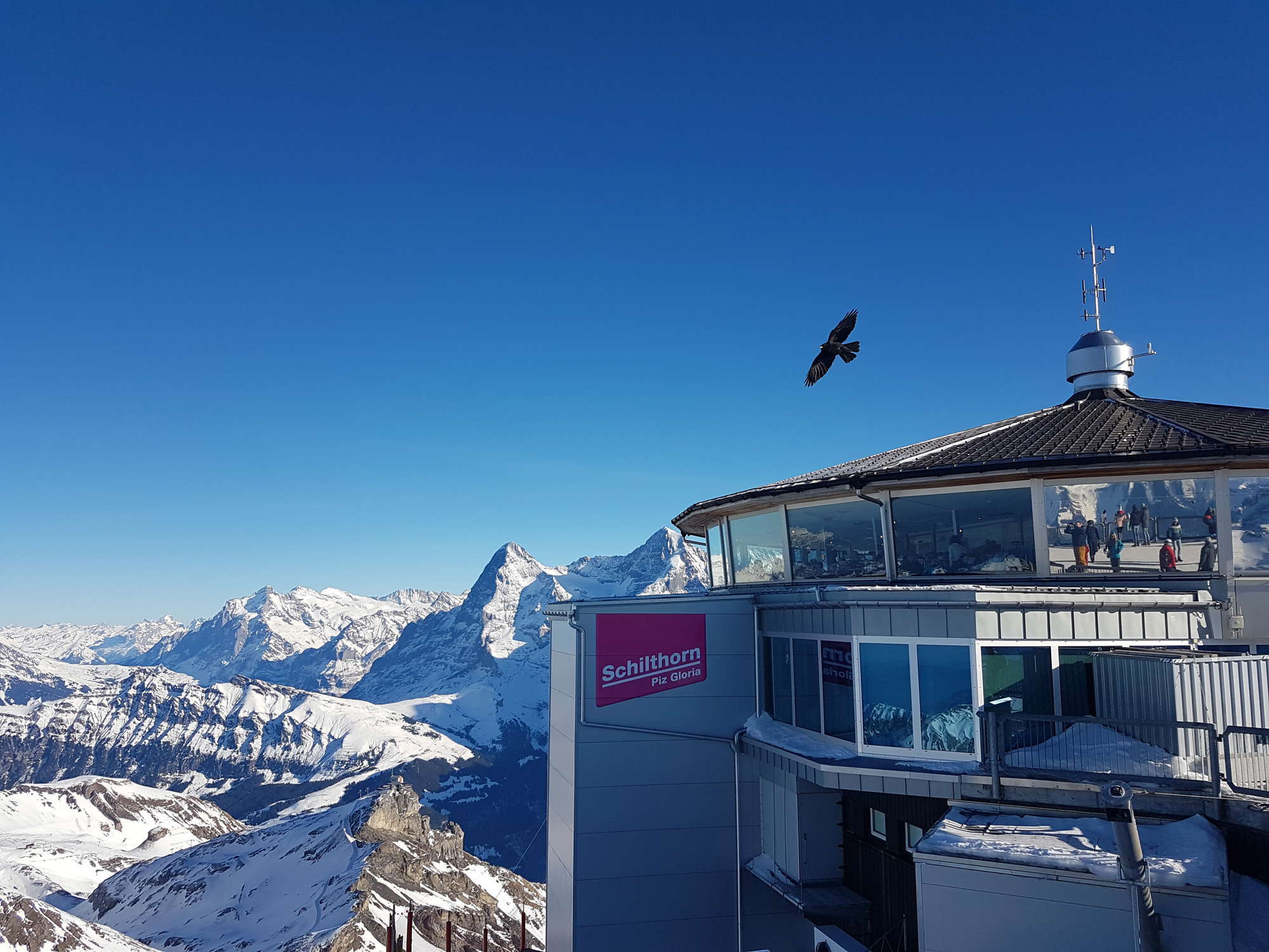 in Lauterbrunnen The Piz Gloria at the top of the Schilthorn