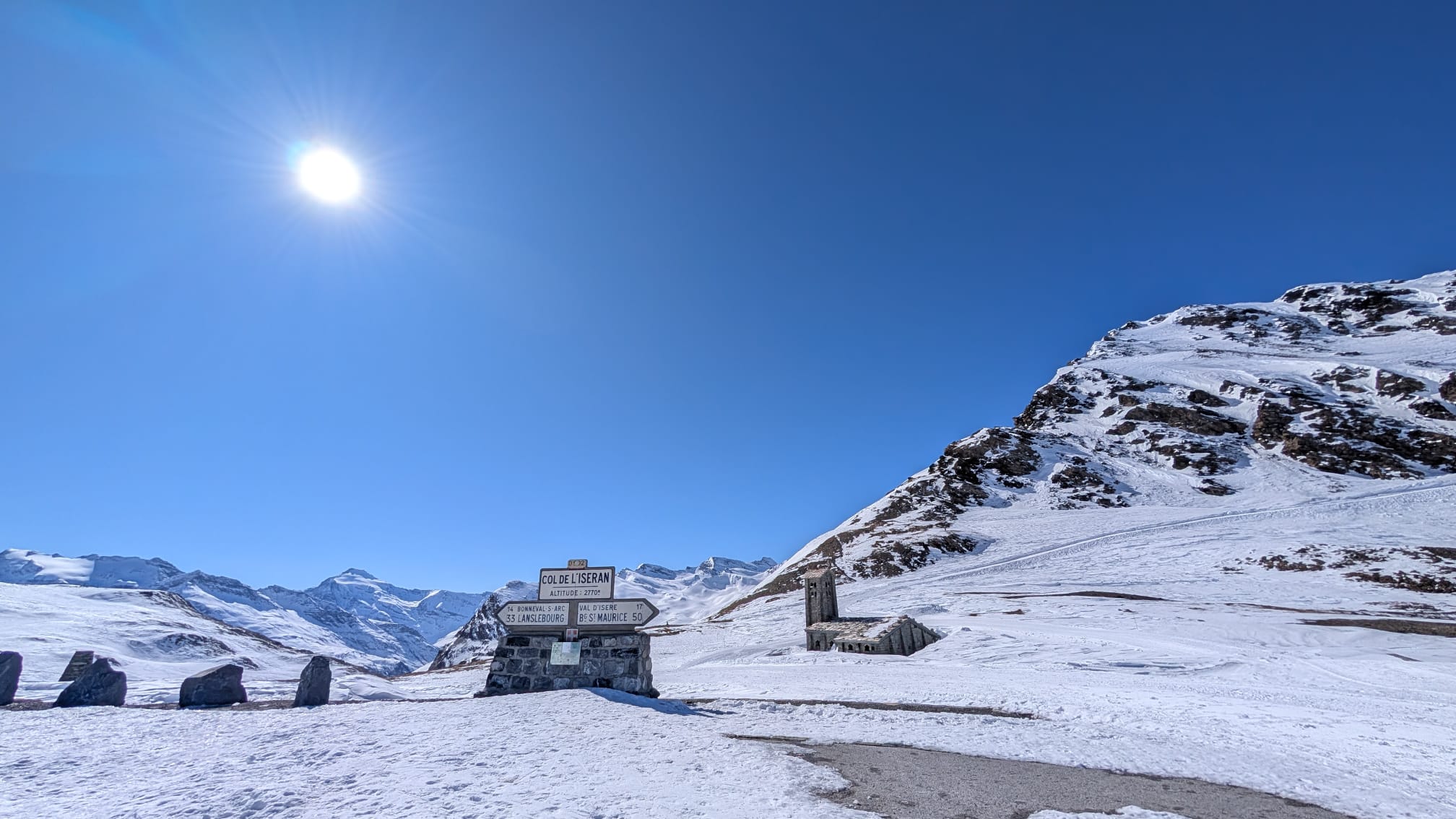 Road pass at the top of Val d’Isère