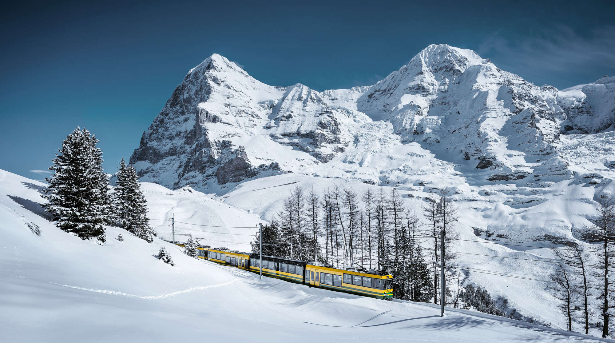 in Lauterbrunnen The mountain train to Wengen