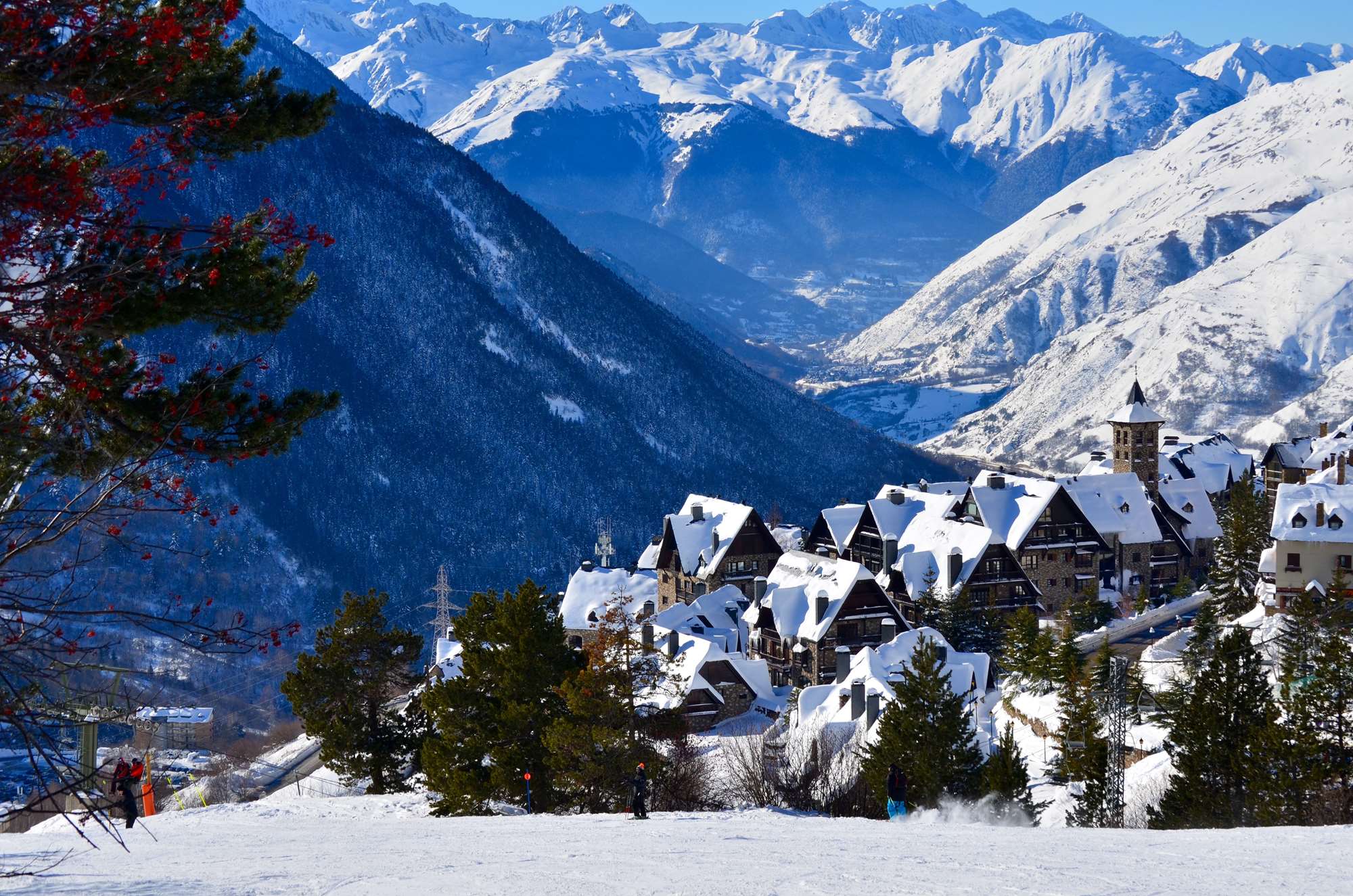 View of the village and the valley in Baqueira