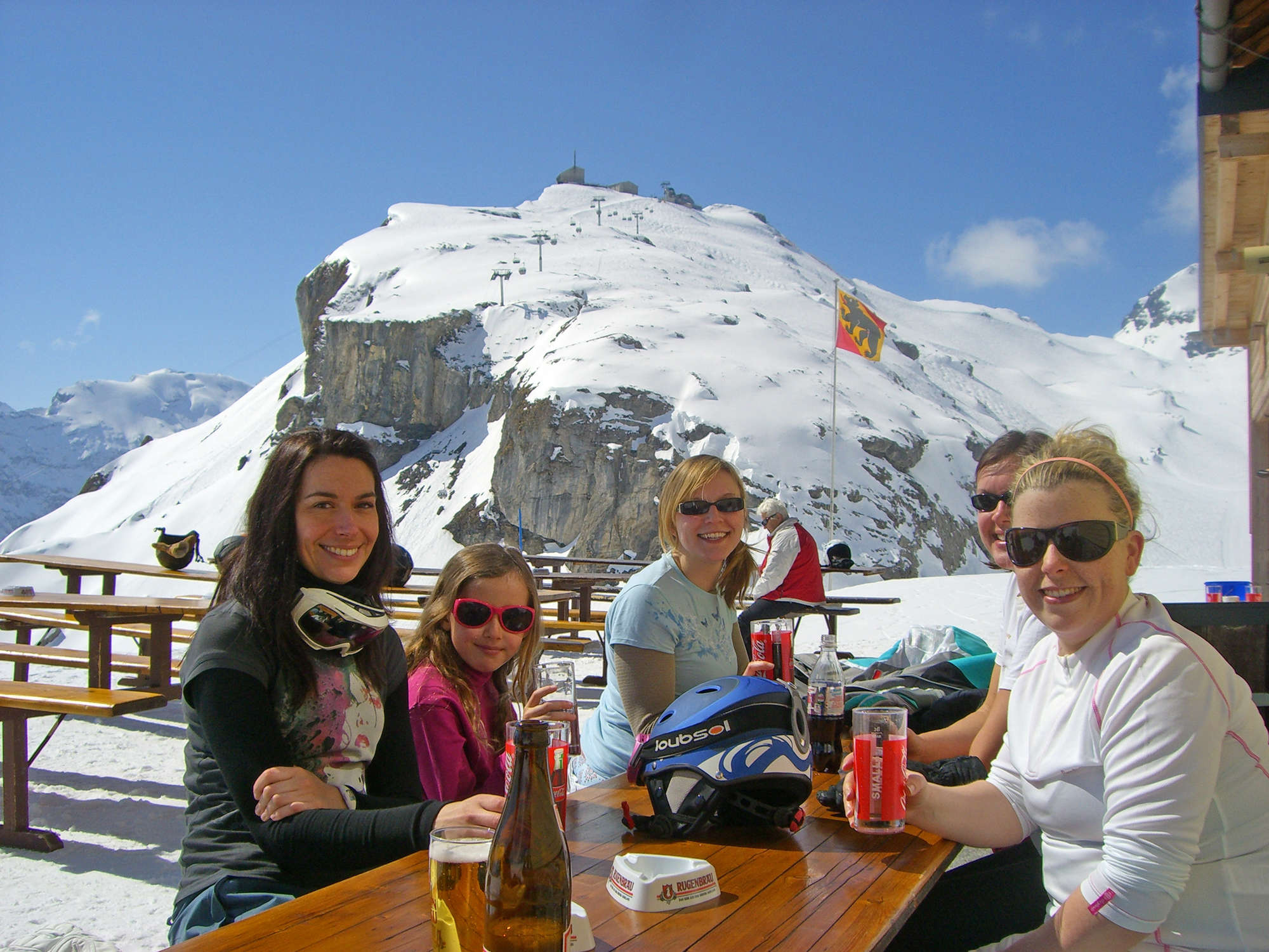in Lauterbrunnen Eating on the mountain above Lauterbrunnen