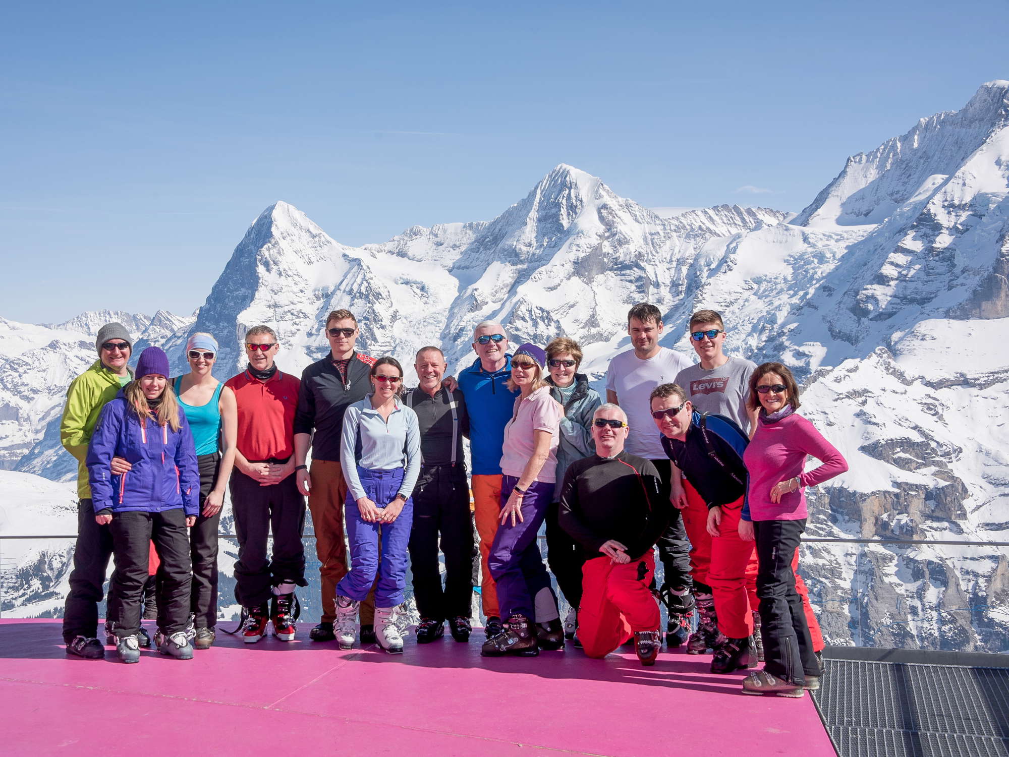 in Lauterbrunnen Group shot in Lauterbrunnen
