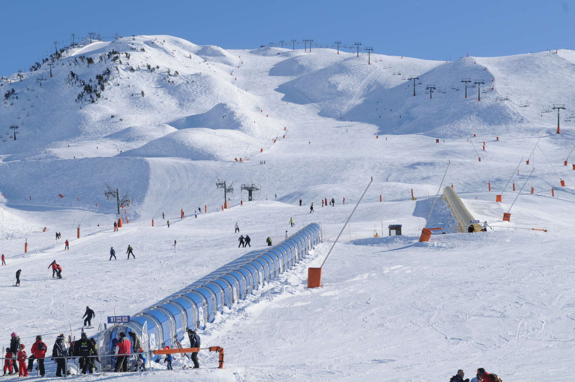 The beginner slopes in Baqueira