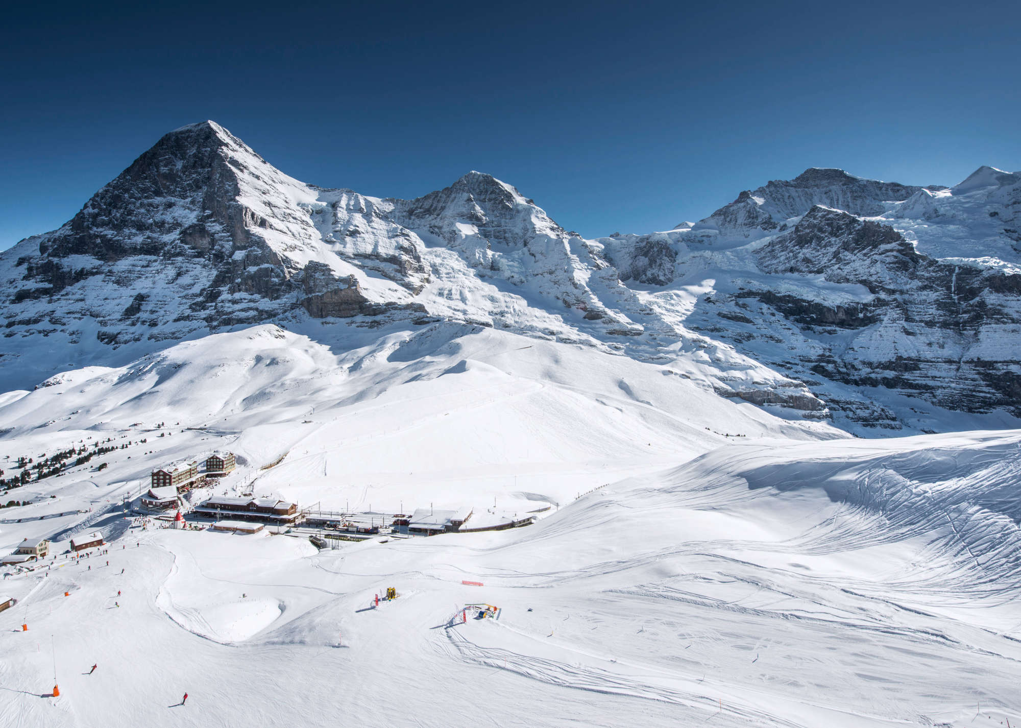 in Lauterbrunnen The Jungfrau peaks of the Eiger, Mönch and Jungfrau