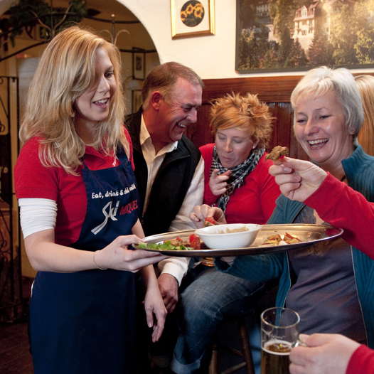 Serving canapes in the Tannenburg