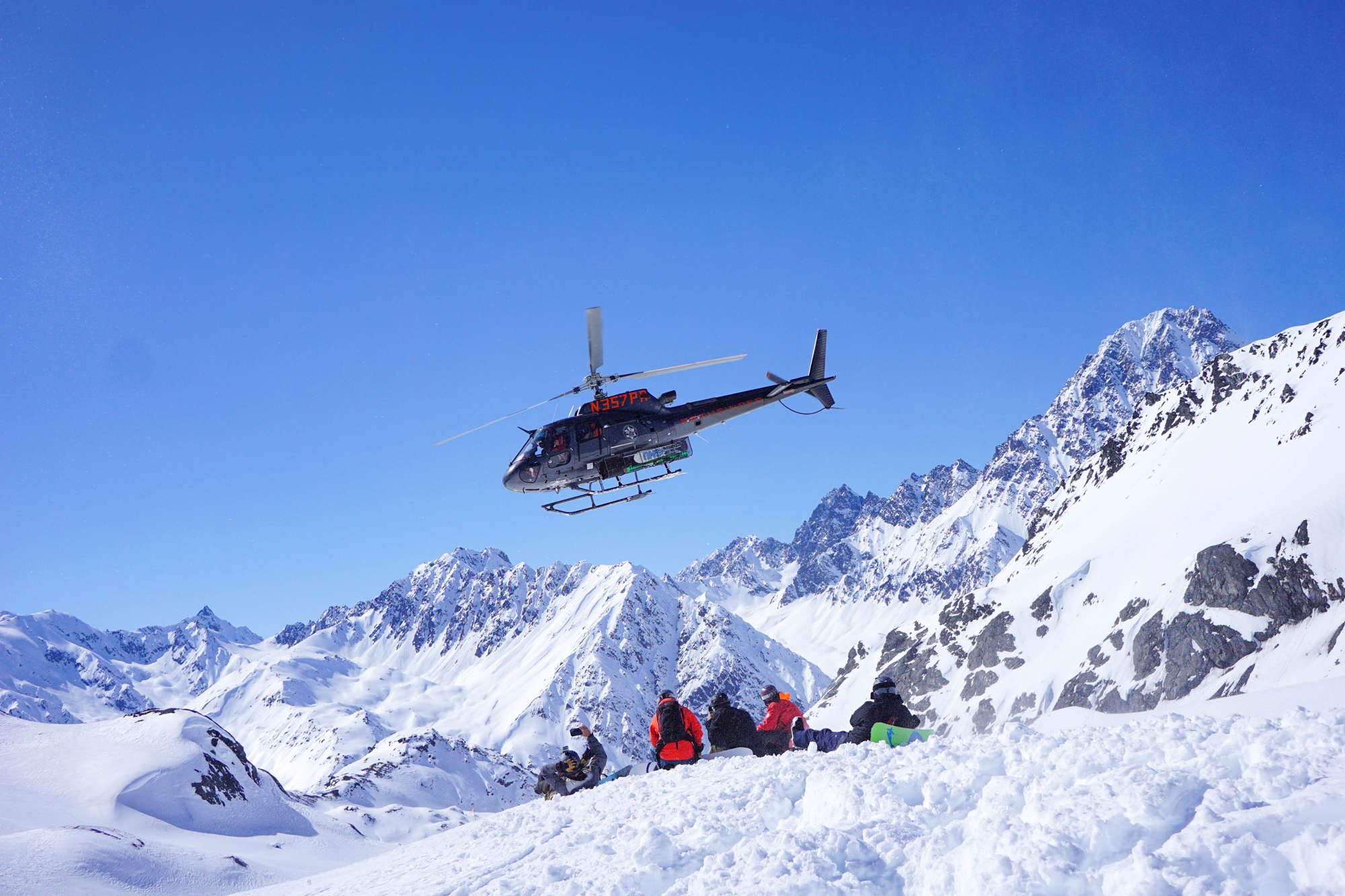 Majestic heliski helicopter takes off